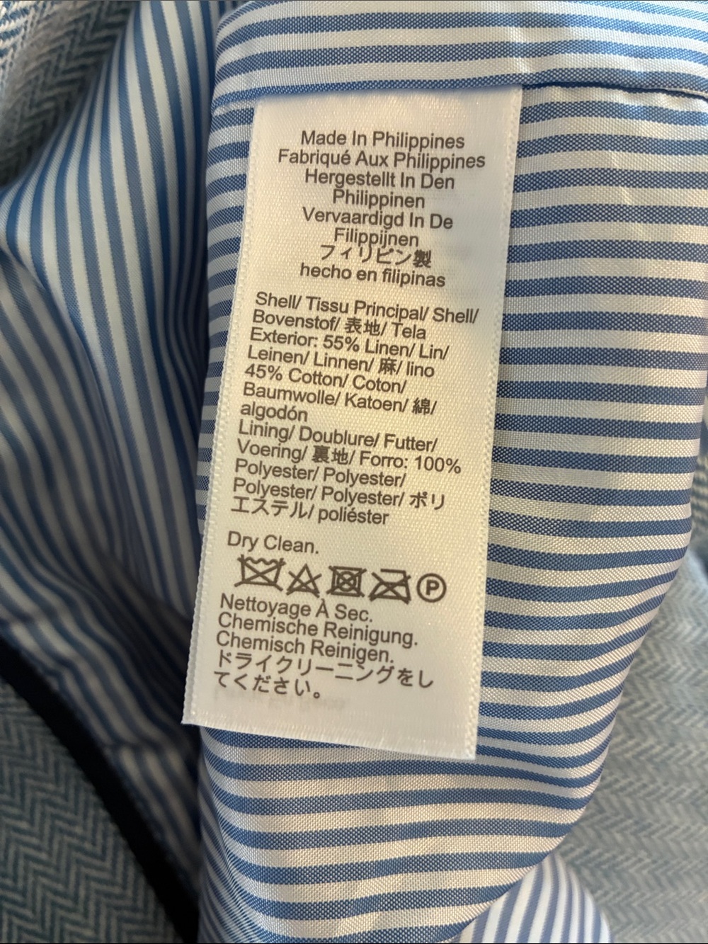 J. Crew Factory Light Blue Herringbone Single-Button Blazer - Picture 8 of 9